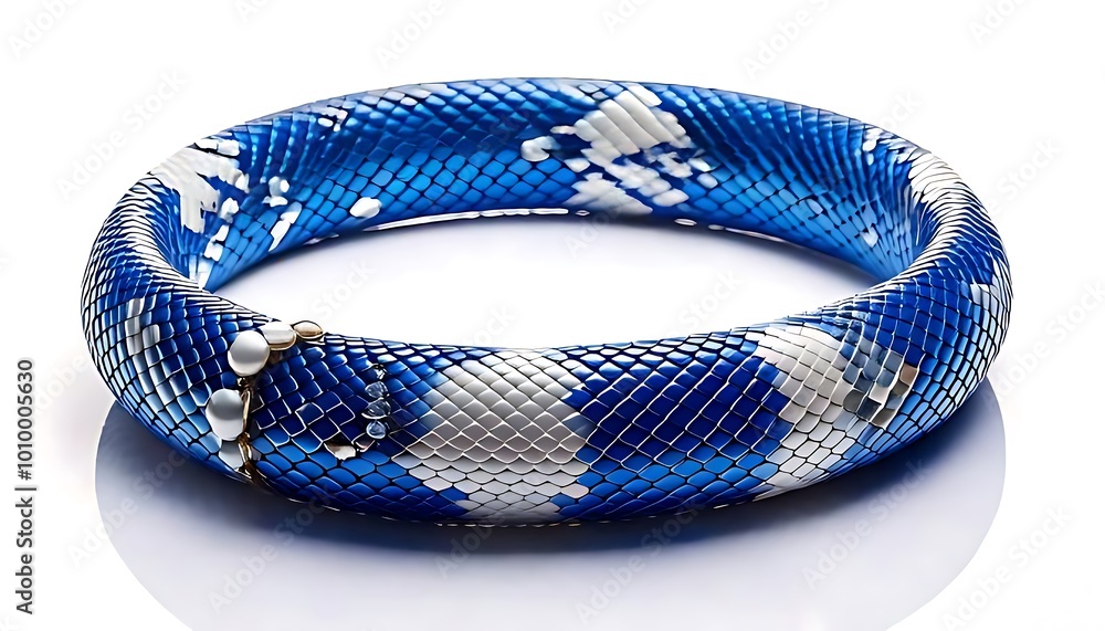 Blue and White Smooth Snake Skin Pattern Bracelet with Beads, Showcasing Exquisite Handmade Jewelry Design, Perfect for Fashion Accessories, Unique Gift Ideas, and Stylish Statement Pieces Blue and White Smooth Snake Skin Pattern Bracelet with Beads, Showcasing Exquisite Handmade Jewelry Design, Perfect for Fashion Accessories, Unique Gift Ideas, and Stylish Statement Pieces