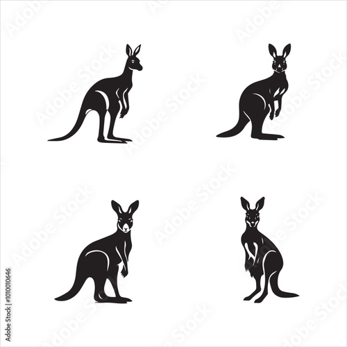 kangaroo illustration, animal, rabbit, cartoon, vector, illustration, bunny, kangaroo, donkey, mammal, hare, funny, easter, cute, art, silhouette, isolated, drawing, nature, white, character, farm, 