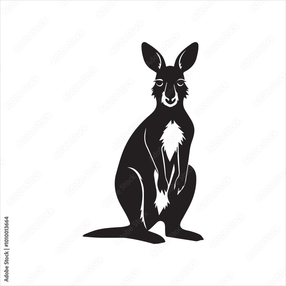 Obraz premium kangaroo illustration,animal, cartoon, vector, illustration, donkey, mammal