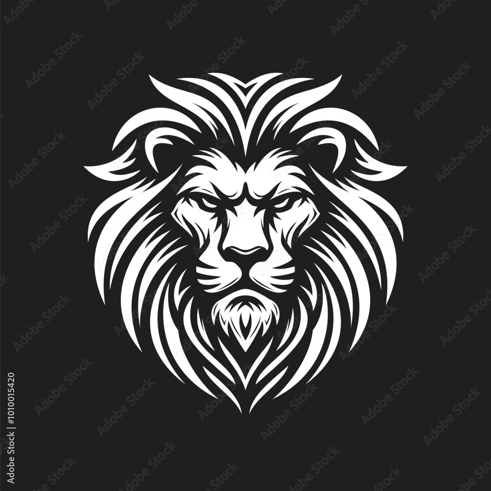 Fototapeta premium Minimalist Stylized Lion Head logo design