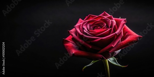 Wallpaper Mural Dark rose on a black background, dark, rose, flower, black, background, moody, dramatic, elegant, beauty, close-up, petals Torontodigital.ca