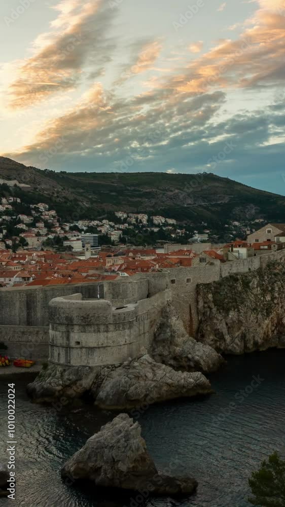 Time Lapse of Dubrovnik, Croatia - The historic wall of Dubrovnik Old Town in Croatia is the prominent travel destination for tourist visiting Croatia. Dubrovnik was listed as UNESCO World Heritage. Time Lapse of Dubrovnik, Croatia - The historic wall of Dubrovnik Old Town in Croatia is the prominent travel destination for tourist visiting Croatia. Dubrovnik was listed as UNESCO World Heritage.