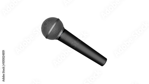 a microphone with a black body and a black cord