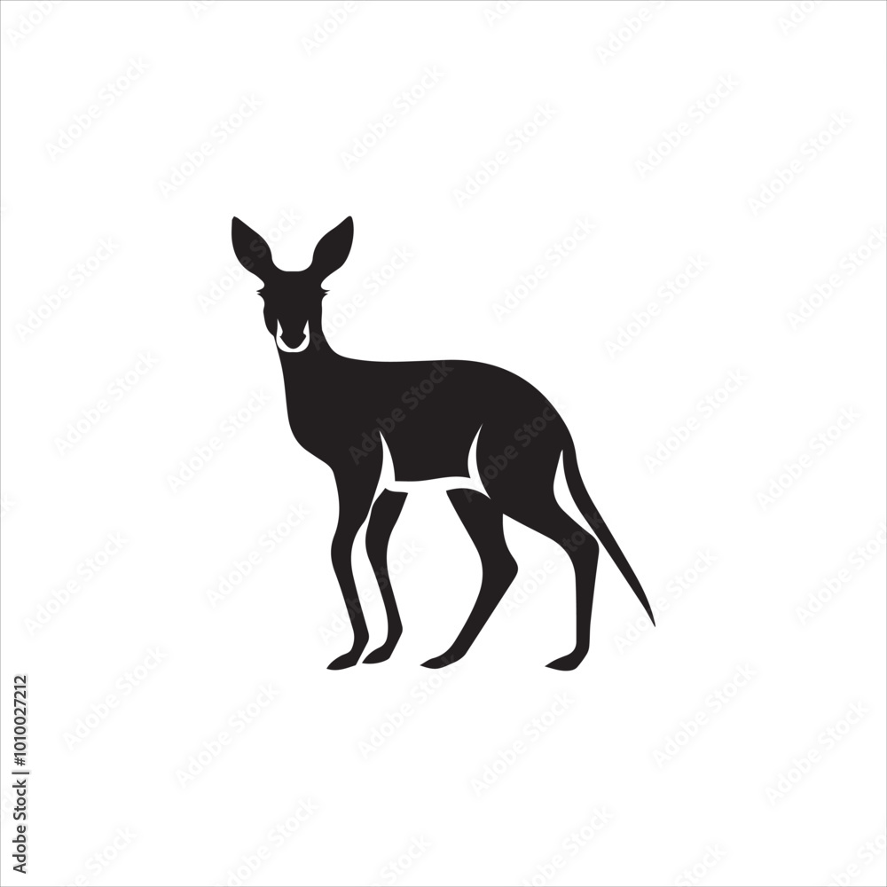 Fototapeta premium kangaroo illustration,animal, cartoon, vector, illustration, donkey, mammal, deer, horse, farm, silhouette, nature, wild, goat, cute, drawing, wildlife, brown, art, animals, kangaroo, funny, rabbit, 