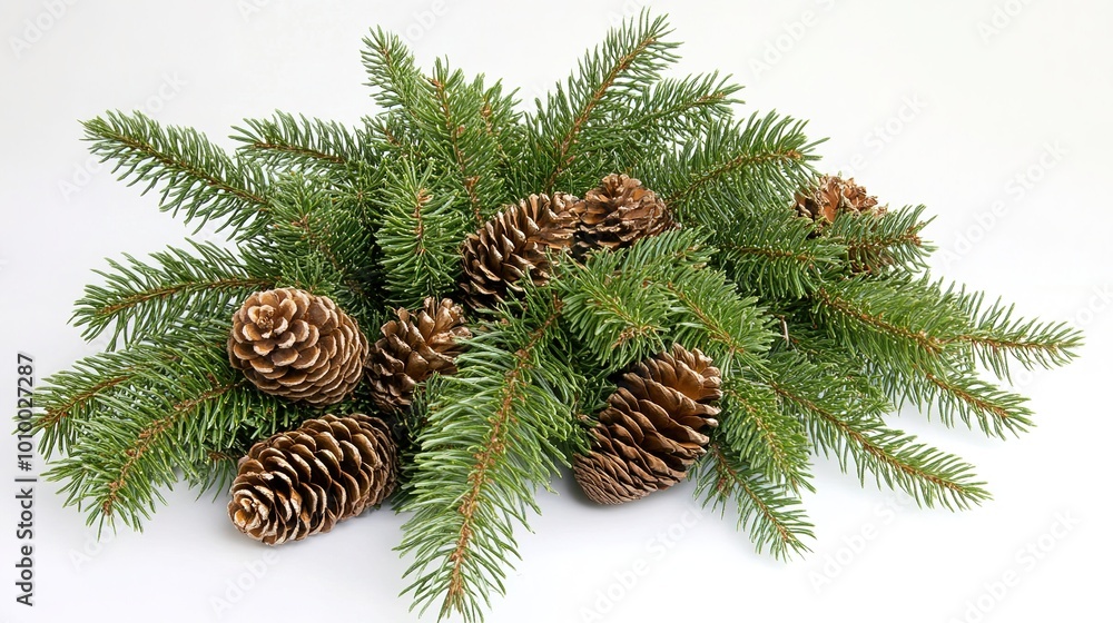 Beautiful bouquet of fir tree branches adorned with natural cones, creating a rustic and festive atmosphere. This elegant arrangement highlights the charm of evergreen foliage, Beautiful bouquet of fir tree branches adorned with natural cones, creating a rustic and festive atmosphere. This elegant arrangement highlights the charm of evergreen foliage,