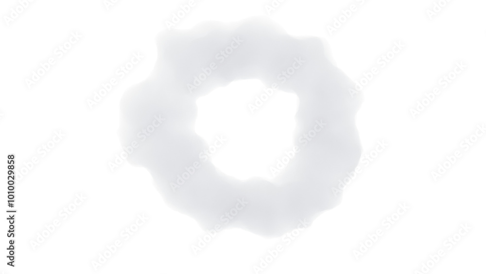 a white object with a ring of smoke in the middle a white object with a ring of smoke in the middle