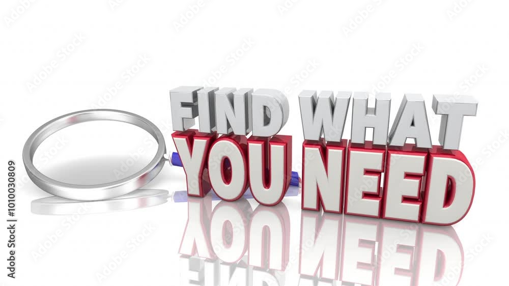 Find What You Need Magnifying Glass Words Search for Answers Information Help 3d Animation Find What You Need Magnifying Glass Words Search for Answers Information Help 3d Animation