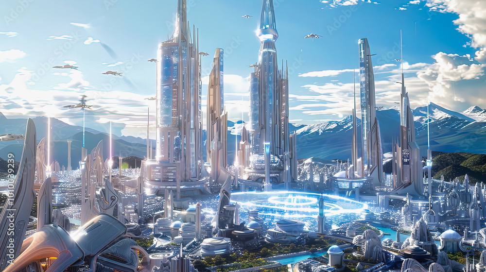 Fototapeta premium Futuristic city concept 