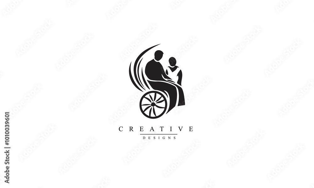 Elderly care logo design best black logo Elderly care logo design best black logo