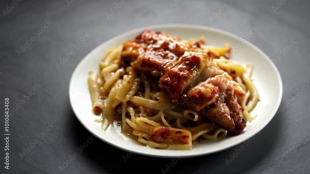 Professional Side Angle Photography of Chicken and Pasta Dish Professional Side Angle Photography of Chicken and Pasta Dish