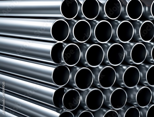 Stack of stainless steel pipes background , metallurgical industry backdrop concept image (19)