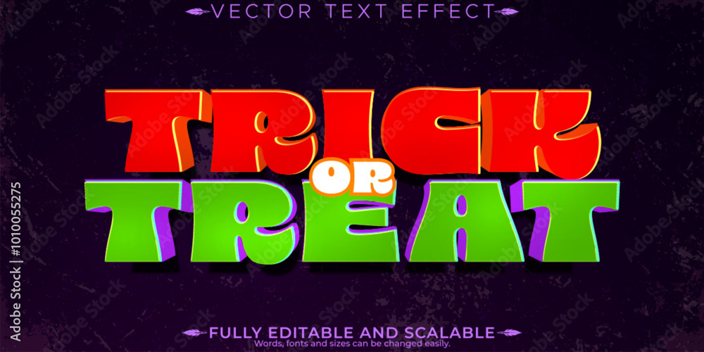 Naklejka premium Halloween monster text effect, editable horror and scary text style