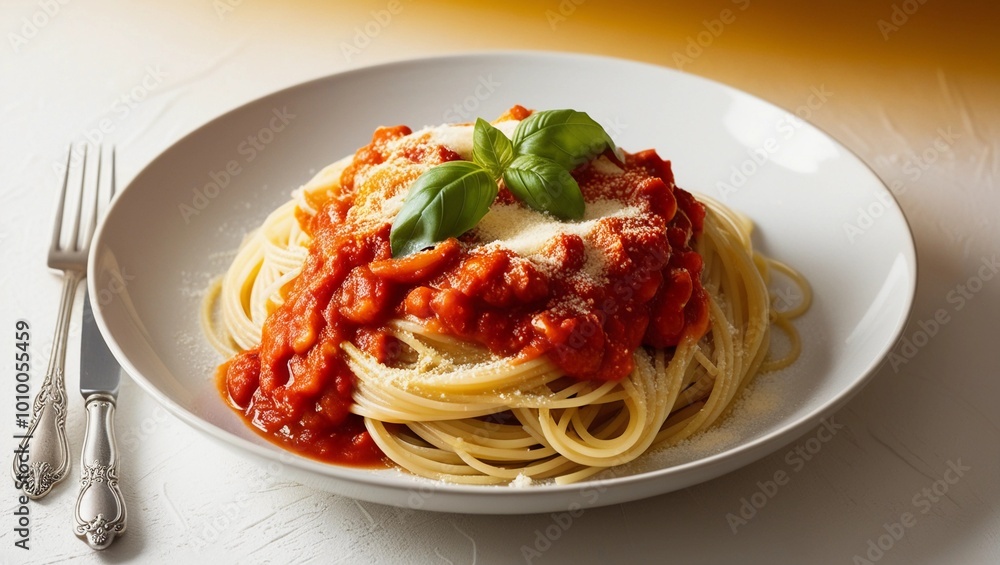 Classic Spaghetti with Tomato Sauce and Basil
Classic Spaghetti with Tomato Sauce and Basil