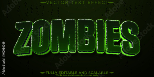 Halloween monster text effect, editable horror and scary text style