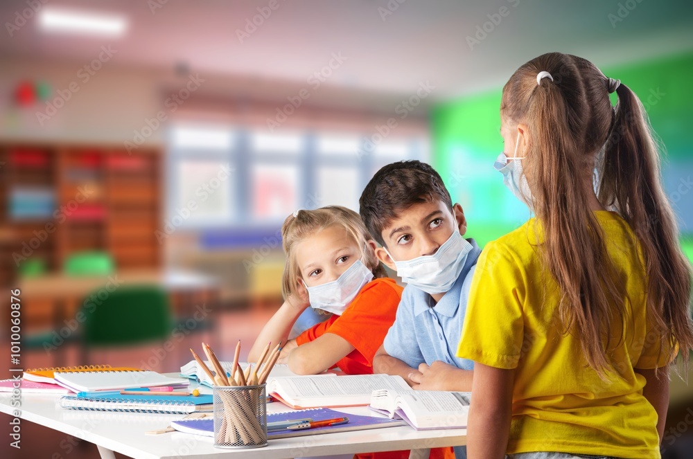 Cute smart child student Studying In Science Class Cute smart child student Studying In Science Class