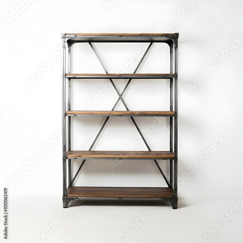 3d shelves on white background