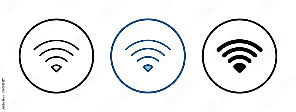 WIFI Icon vector isolated on white background. signal vector icon. Wireless and wifi icon or sign for remote internet access WIFI Icon vector isolated on white background. signal vector icon. Wireless and wifi icon or sign for remote internet access