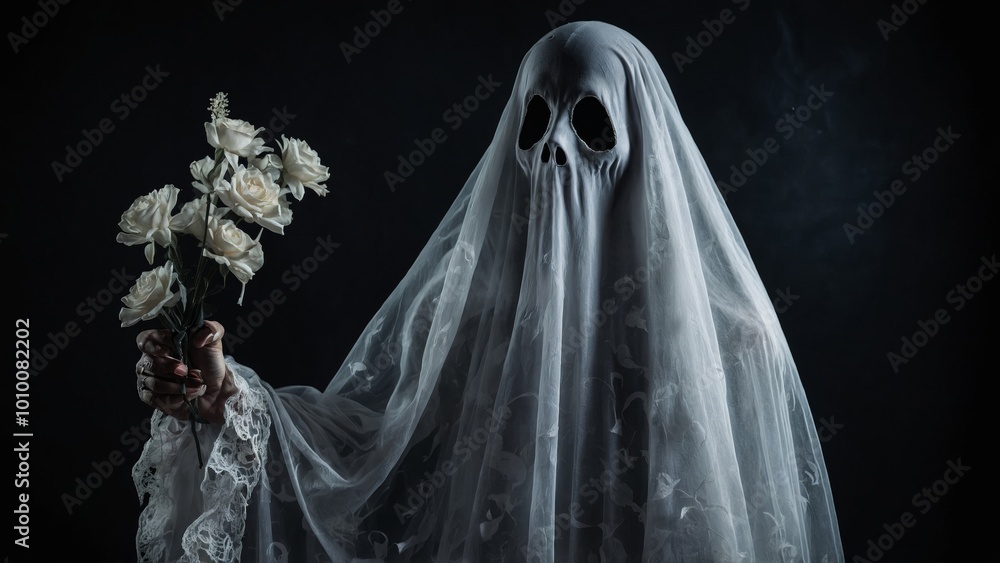 white skull and ghost with white smoke white skull and ghost with white smoke