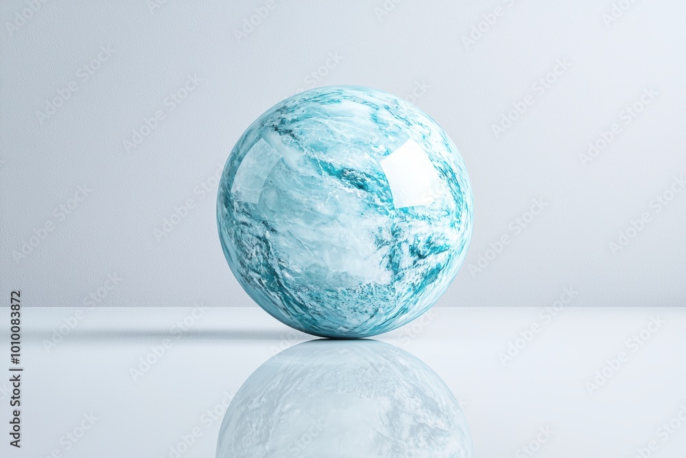 Frozen earth globe in studio Frozen earth globe in studio