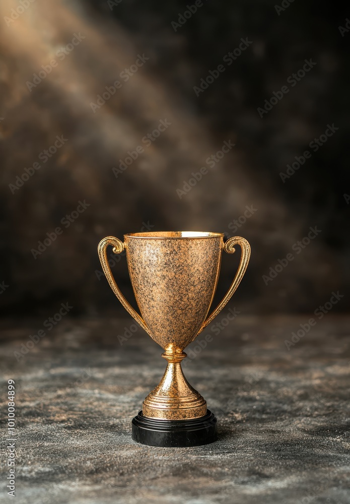 golden trophy on dark background golden trophy on dark background