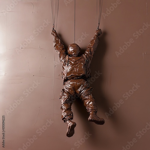 Chocolate Soldier Suspended in Mid-Air photo