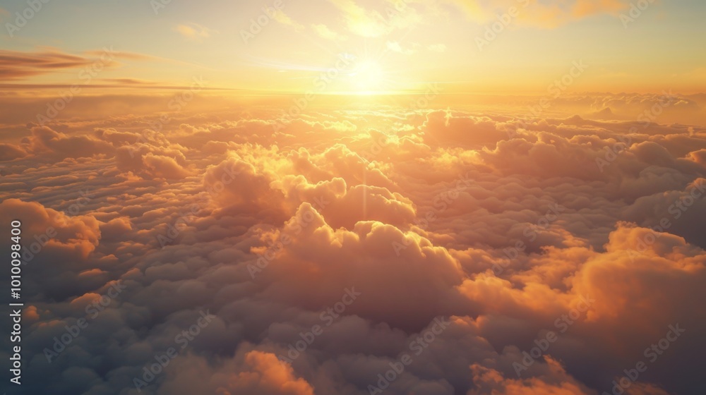 A breathtaking image capturing the golden hues of a sunrise above the clouds, illustrating the serene and majestic beauty of nature's daily wonders, perfect for inspirational settings. A breathtaking image capturing the golden hues of a sunrise above the clouds, illustrating the serene and majestic beauty of nature's daily wonders, perfect for inspirational settings.