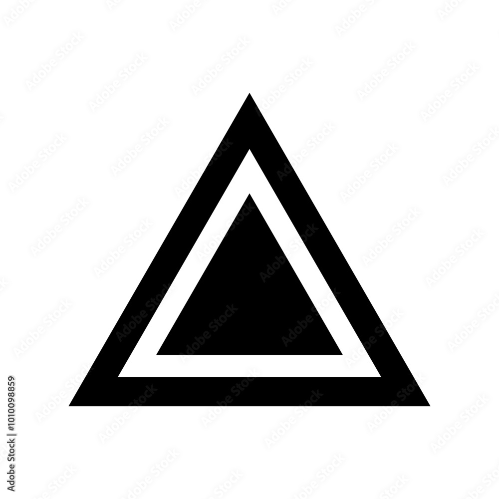 Triangle warning symbol. Simple vector triangle. Geometric black icon. Alert triangle shape. Triangle warning symbol. Simple vector triangle. Geometric black icon. Alert triangle shape.