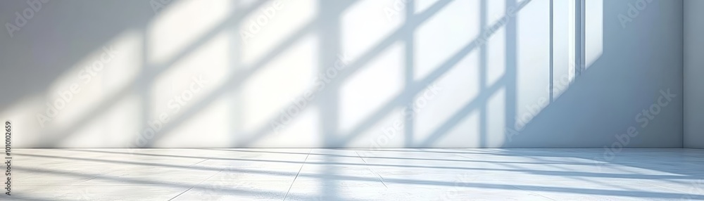 Fototapeta premium White Room Interior With Sunlight And Shadow