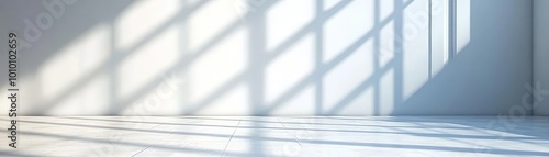 White Room Interior With Sunlight And Shadow