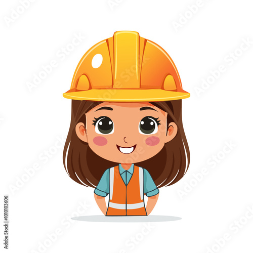 Engineer Cute Worker Job Profession Professional Occupation Cartoon Character
