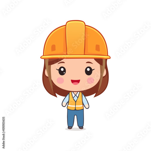 Engineer Cute Worker Job Profession Professional Occupation Cartoon Character
