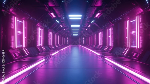 Abstract futuristic techno vibes in neon