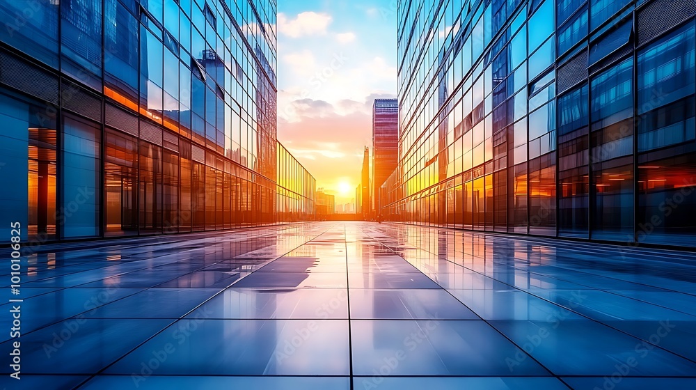 Sleek glass architecture with reflective surfaces and symmetrical lines, creating a modern, open-space design. Sleek glass architecture with reflective surfaces and symmetrical lines, creating a modern, open-space design.