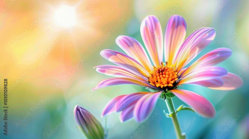 Vibrant Bloom of a Colorful Flower in Soft Light Vibrant Bloom of a Colorful Flower in Soft Light