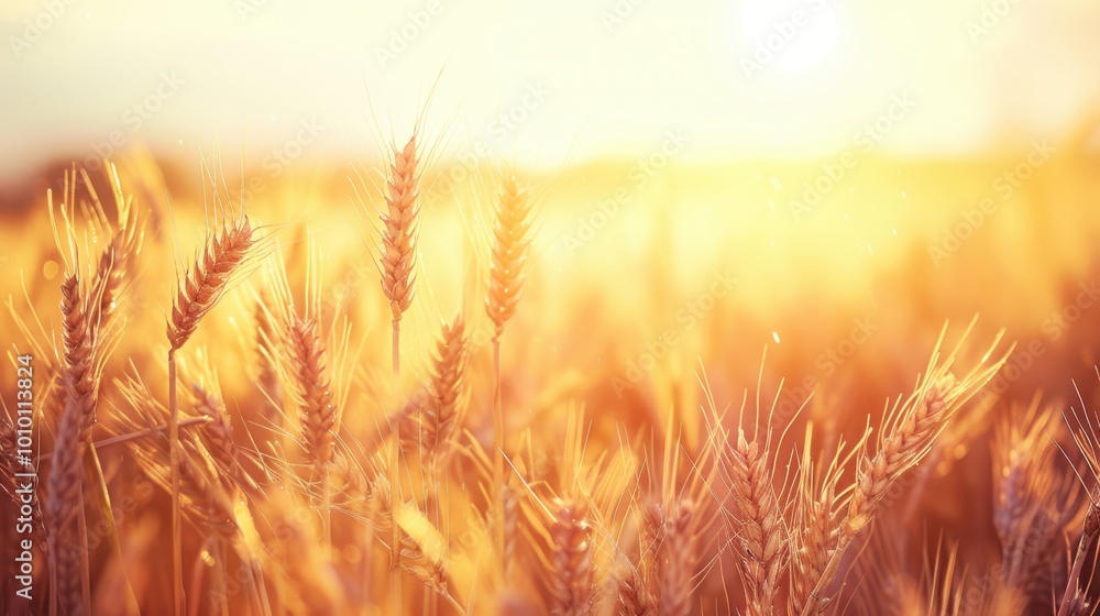 Golden Wheat Field Under a Sunset Glow Golden Wheat Field Under a Sunset Glow