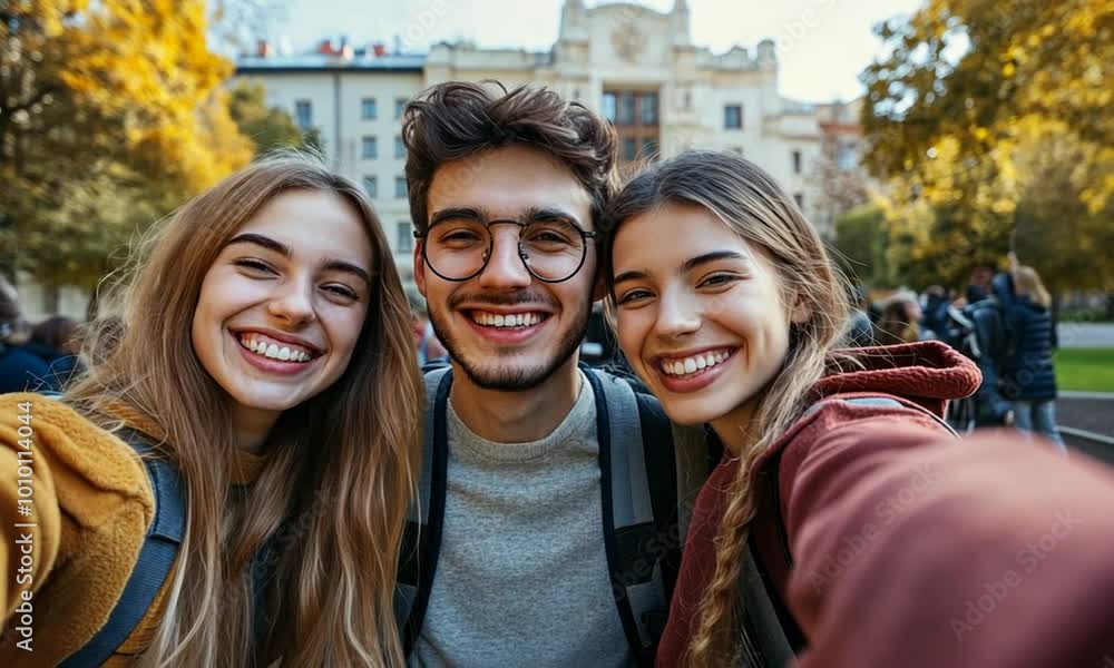 Smiling Friends Taking a Selfie Smiling Friends Taking a Selfie