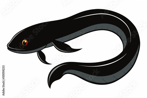 Black Eel vector art illustration 
