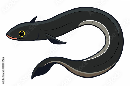 Black Eel vector art illustration 