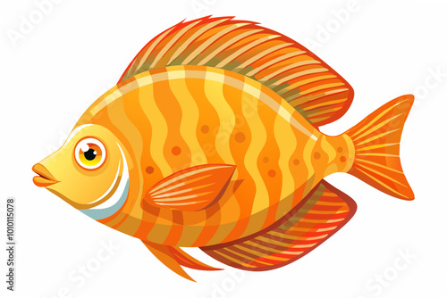  orange discus fish vector illustration photo