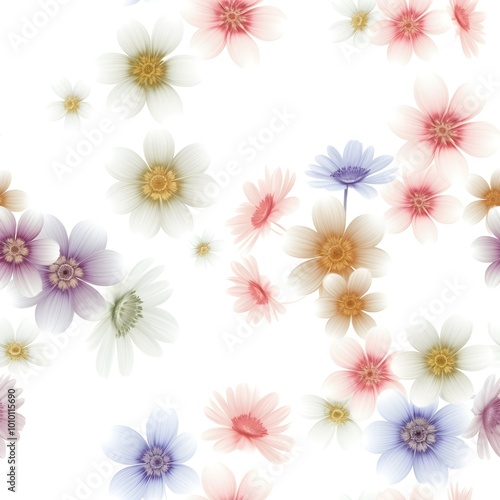 seamless repeating colorful watercolor floral flower pattern design 