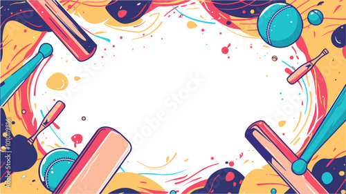 Sports theme frame vector doodle art design