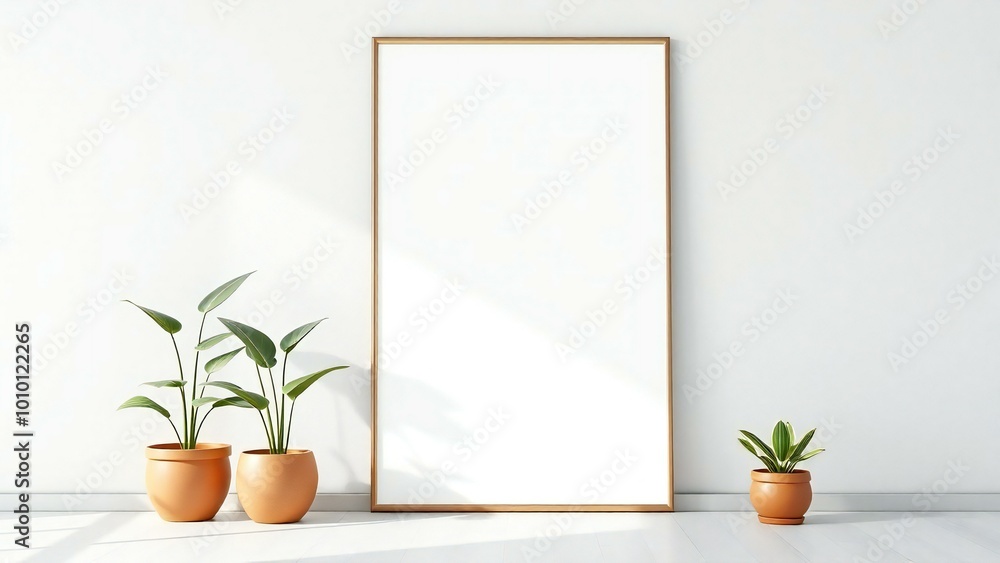 room with window and plant room with window and plant