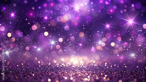 Vibrant purple sparkle background with glittering dots and shimmering lights, creating a magical and festive atmosphere, perfect for celebrations and luxurious designs.