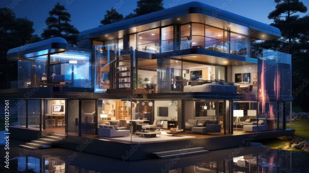 Obraz premium Modern Glass House Design