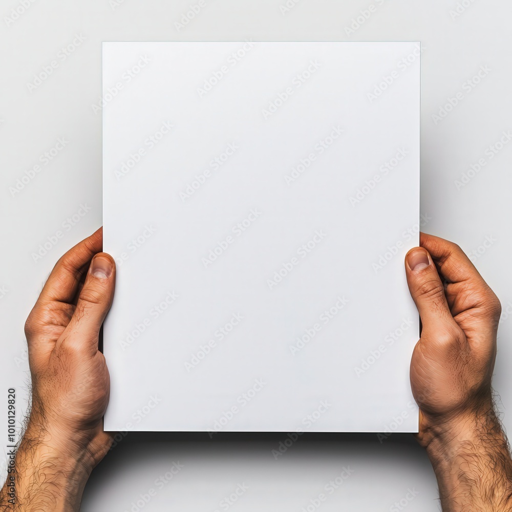 Blank White A4 Paper Held by Hands Mockup Isolated Studio Shot Blank White A4 Paper Held by Hands Mockup Isolated Studio Shot