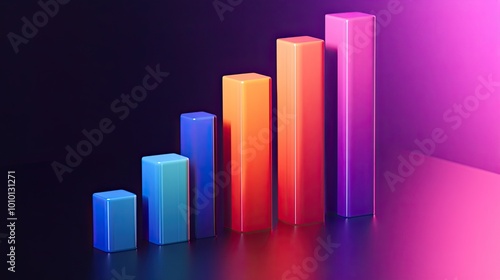 Free Download Colorful Bar Graph on Dark Background - GFXLoad