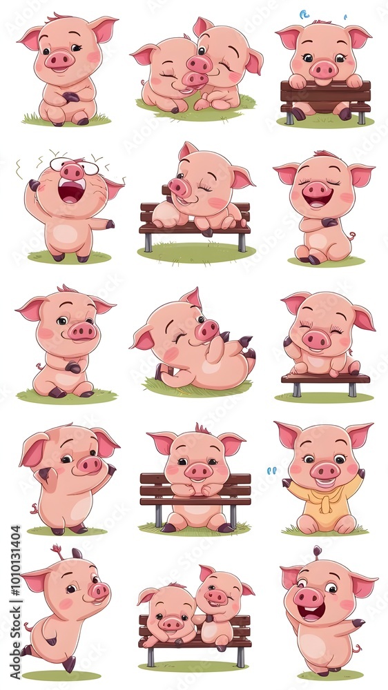 A set of cute cartoon animals A set of cute cartoon animals