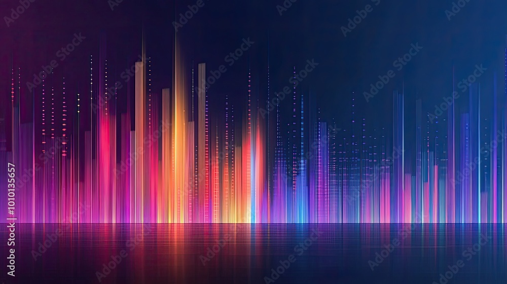 Colorful Sound Waves in Digital Art Design Colorful Sound Waves in Digital Art Design