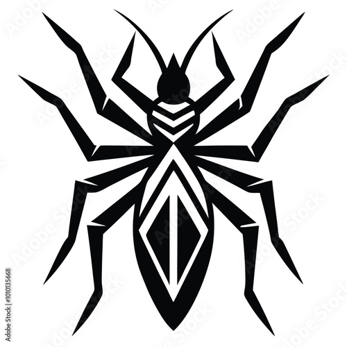 assassin bug icon vector silhouette line art Vector illustration on white background photo