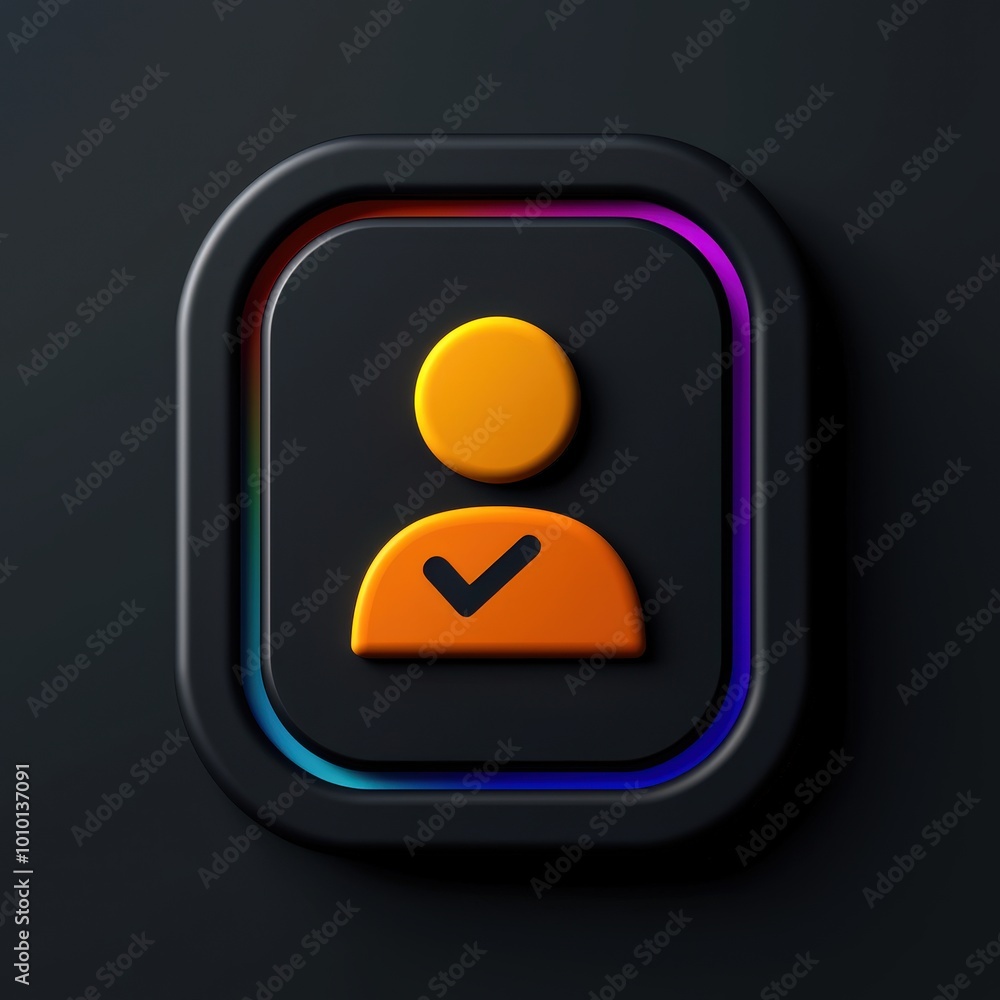 3D User Icon Add New Member Account Profile Modern Interface Design 3D User Icon Add New Member Account Profile Modern Interface Design